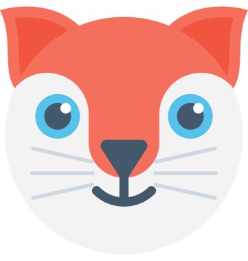 Kedi düz vektör simgesi