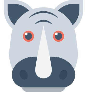 Gergedan düz vektör simgesi