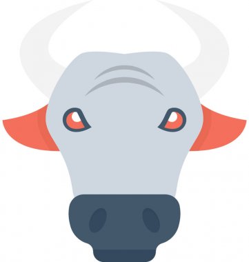 Öküz düz vektör simgesi