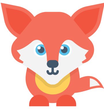 Rezene tilki vektör simge düz