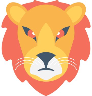 Aslan düz vektör simgesi