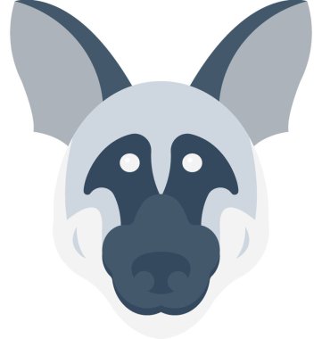 Köpek düz vektör simgesi