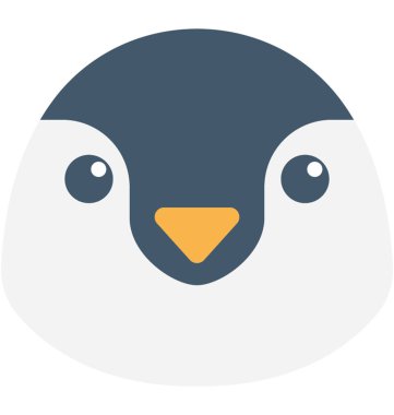 Penguen düz vektör simgesi