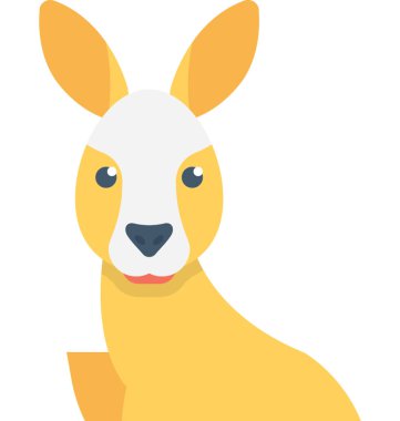Kangaroo Flat Vector Icon clipart