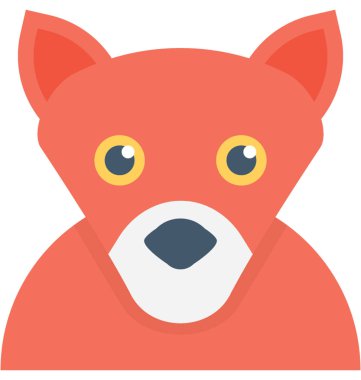 Fox düz vektör simgesi