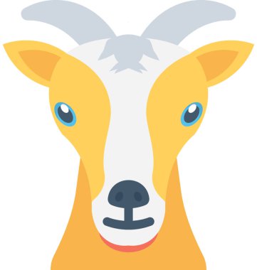 Antilop düz vektör simgesi