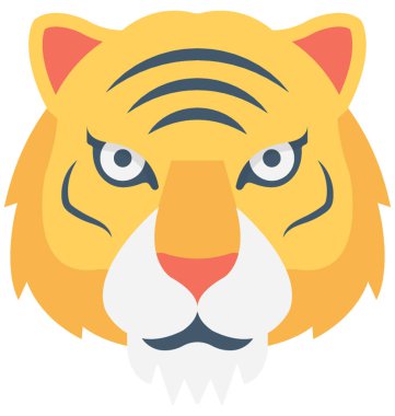 Puma kaplan düz vektör simgesi