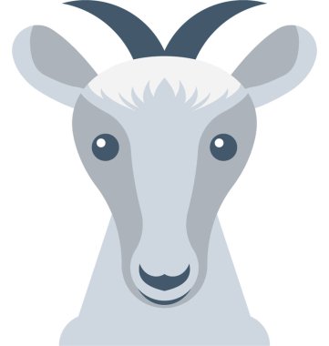 Antilop düz vektör simgesi