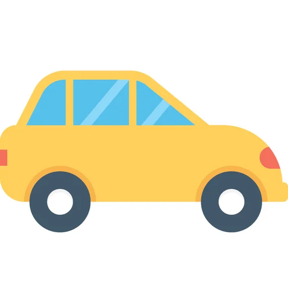 Icono Vector Plano Coche — Vector de stock