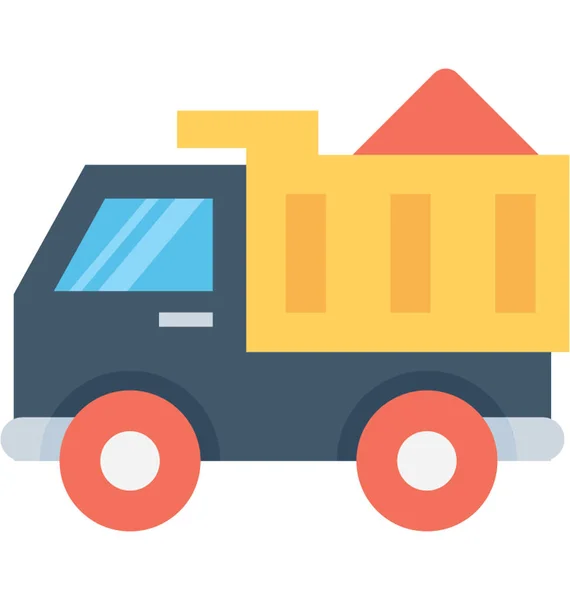 Dumper Truck Flat Vector Icon — стоковый вектор