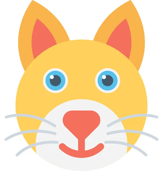 Cat Flat Vector Icon — Stock Vector