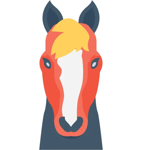 Caballo Plano Vector Icono — Vector de stock