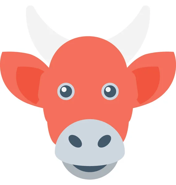 Vaca Plana Vector Icono — Vector de stock
