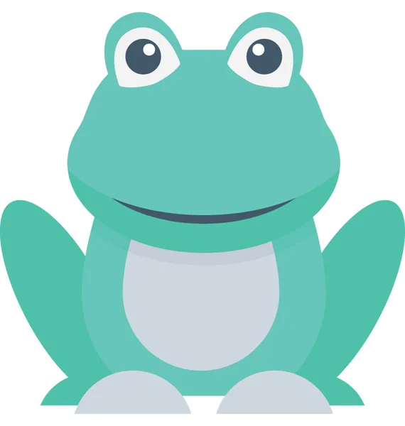 Frog Flat Vector Icono — Vector de stock