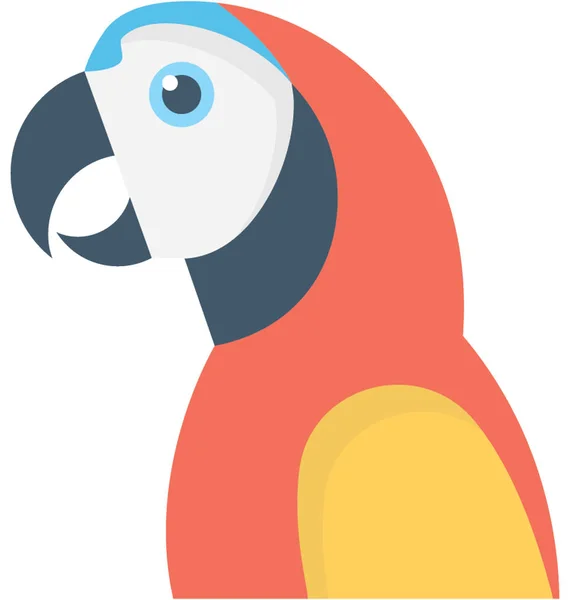 Papagei Flache Vektorsymbol — Stockvektor