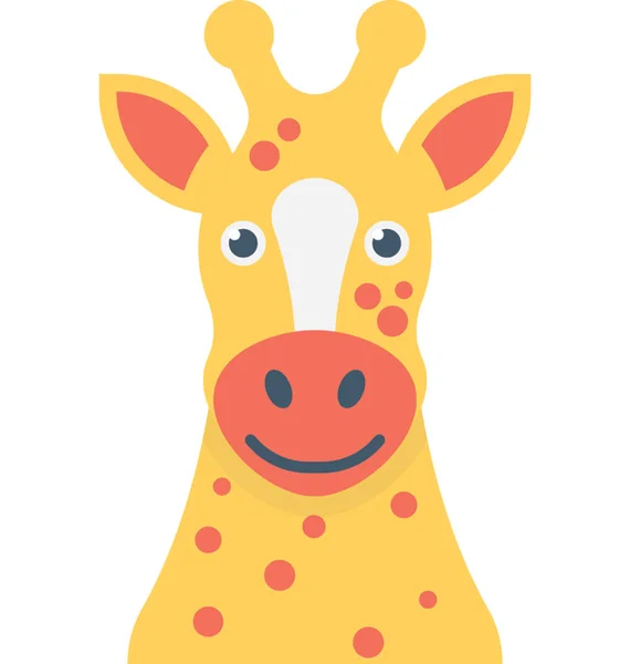 Giraffe Flache Vektor Symbol — Stockvektor