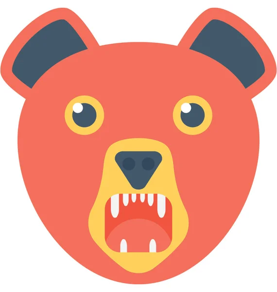 Oso Plano Vector Icono — Vector de stock