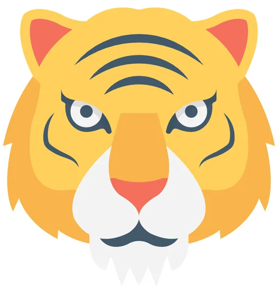 Puma Tigris Lapos Vector Icon — Stock Vector
