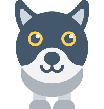 Kedi düz vektör simgesi