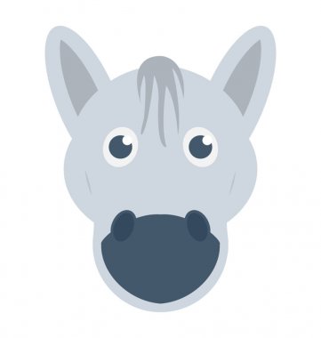 Eşek düz vektör simgesi