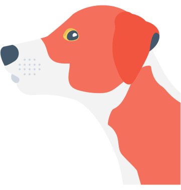 Köpek düz vektör simgesi