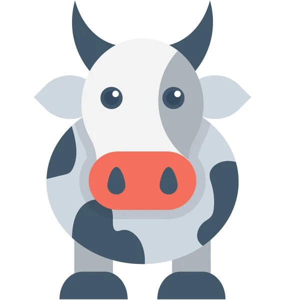 Ícone Vetor Plano Vaca —  Vetores de Stock