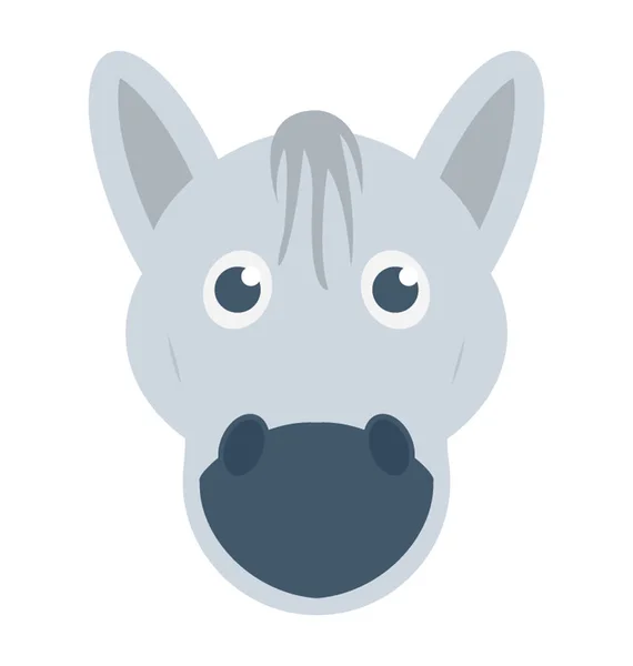 Donkey Flat Vector Icon — Stock Vector
