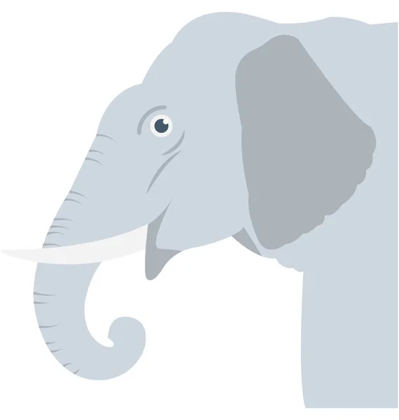 Elefanten Flache Vektor Symbol — Stockvektor