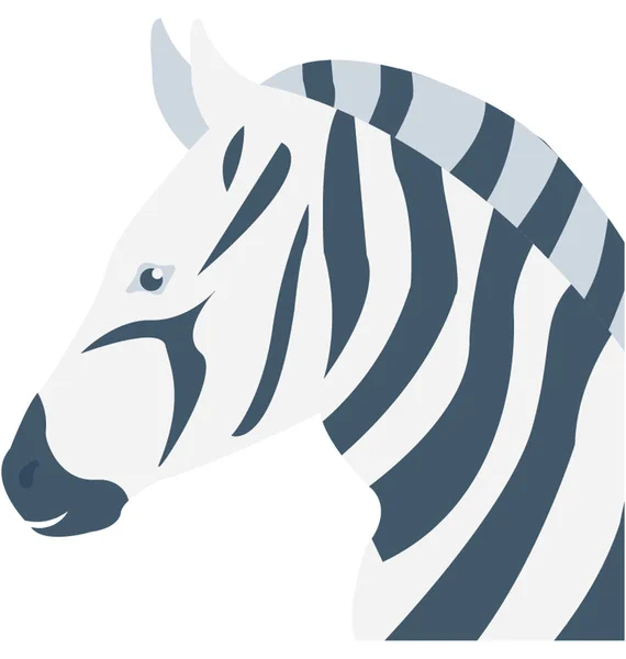 Icône Vectorielle Plate Zebra — Image vectorielle