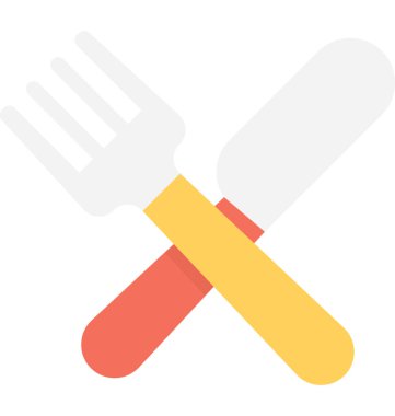 Çatal bıçak Düz Vektör Simgesi