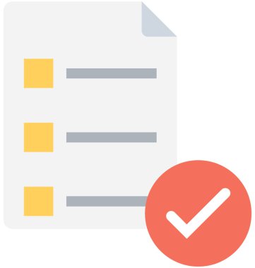 Kontrol Listesi Düz Vektör Simgesi