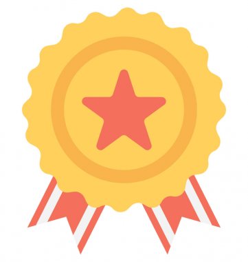 Rozet düz vektör simgesi