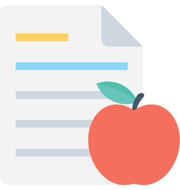 Diyet planı düz vektör simgesi