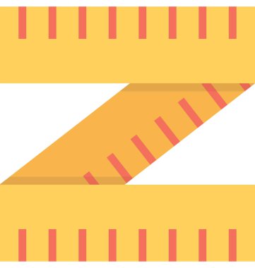 Ölçüm bandı düz vektör simgesi