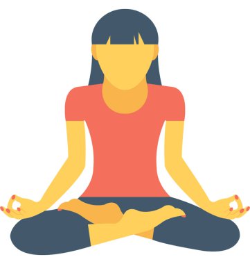 Yoga düz vektör simgesi