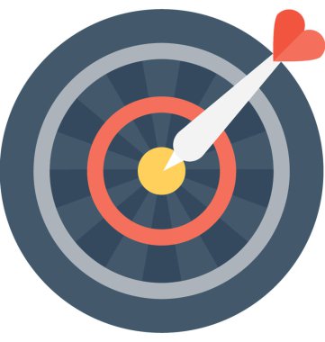 Dart tahtası düz vektör simgesi