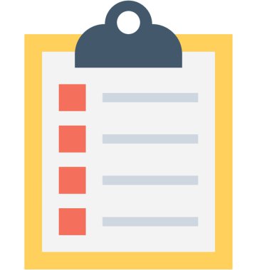 Kontrol Listesi Düz Vektör Simgesi