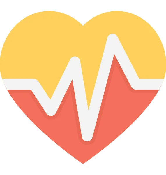 Herzschlag Flache Vektor Symbol — Stockvektor