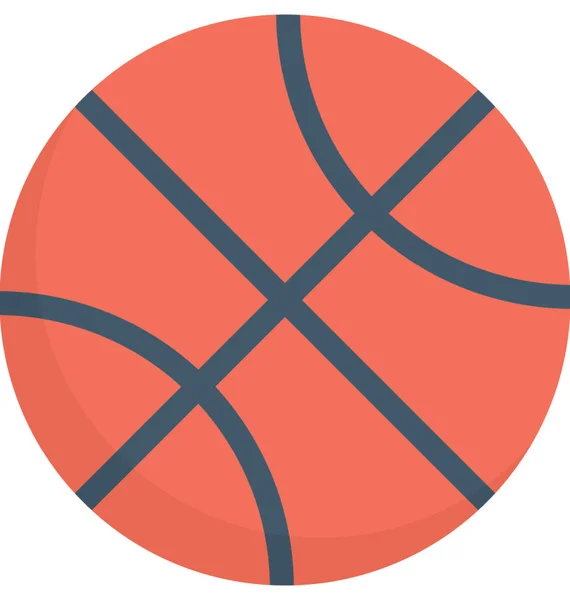 Ikona Plochého Vektoru Basketbalu — Stockový vektor