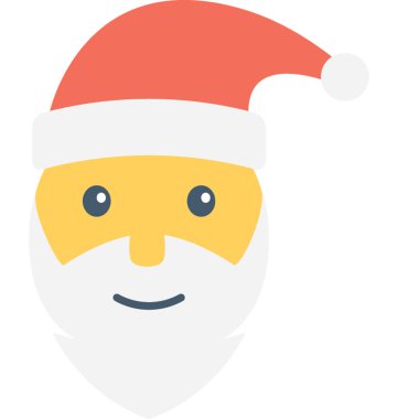Santa yüz düz vektör simgesi