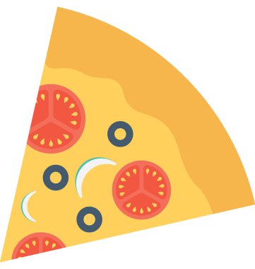 Pizza düz vektör simgesi