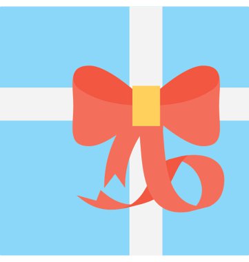 Hediye düz vektör simgesi