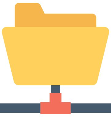 Klasör paylaşımı düz vektör simgesi