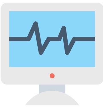 EKG makinesi düz vektör simgesi