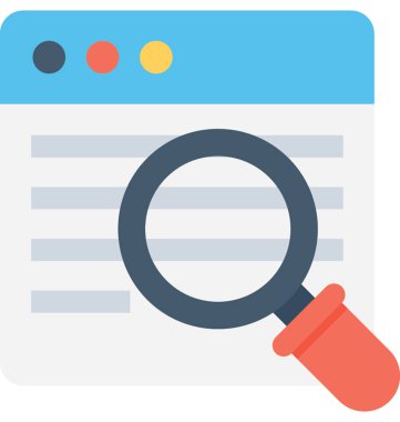 Web arama düz vektör simgesi