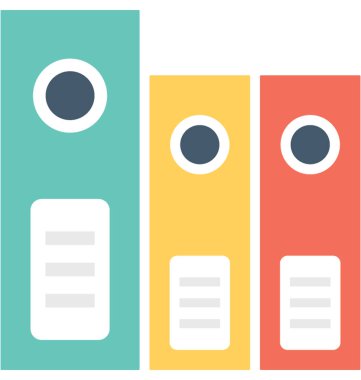 Dosya klasörleri düz vektör simgesi