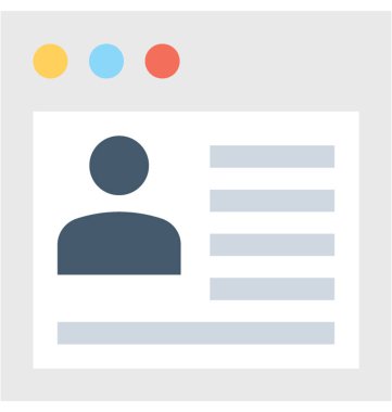 CV düz vektör simgesi