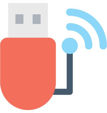 WiFi adaptörü düz vektör simgesi