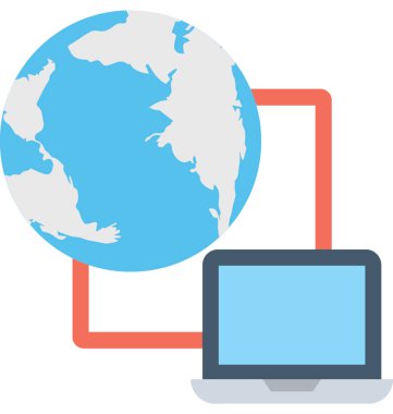 Internet düz vektör simgesi