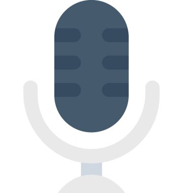 Mikrofon düz vektör simgesi